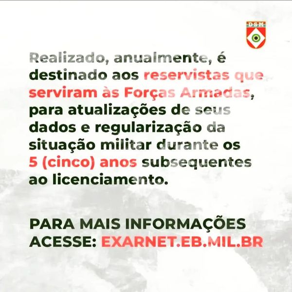 Exército esta convocando reservistas, se você não se apresentar